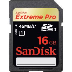 SanDisk 16GB Extreme Pro SDHC UHS-I Memory Card