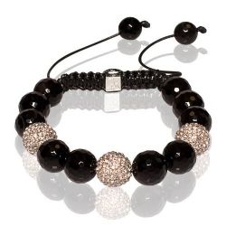 Shamballa Inspired Unisex Bracelet In Black And White, Aka Rick Ross (Item Includes Gift Box) 